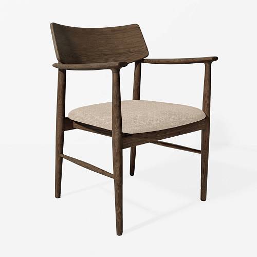 картинка Стул Сёгун бежевая ткань дуб тон терра (масло) от производителя дизайнерской мебели Deephouse