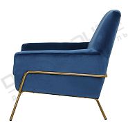 Кресло Амстердам темно-синий бархат + ножки золотой металл - 3