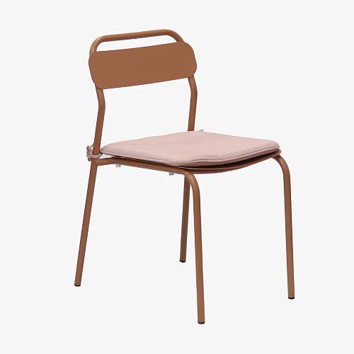 картинка Стул Корте металлический тон коралловый подушка коралловая от производителя дизайнерской мебели Deephouse