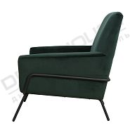 Кресло Амстердам темно-зеленый бархат + ножки черный металл - 4