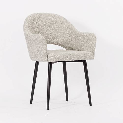 картинка Стул Белладжио серо-бежевая ткань букле ножки черные от производителя дизайнерской мебели Deephouse