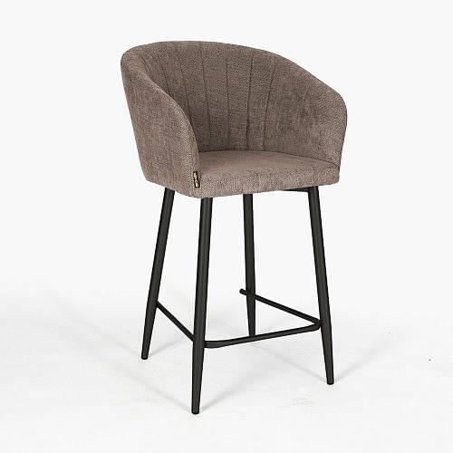 картинка Стул Гарда барный светло-коричневая ткань ножки черные от производителя дизайнерской мебели Deephouse