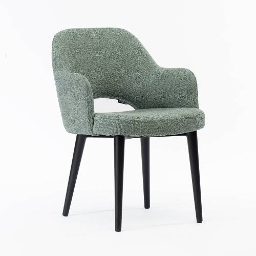 картинка Стул Мартин серо-зеленая ткань ножки черные от производителя дизайнерской мебели Deephouse