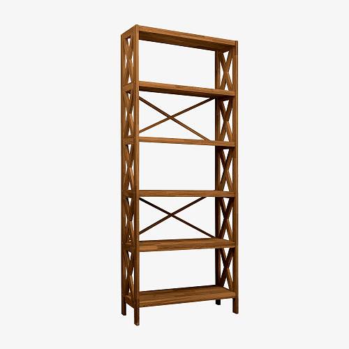 картинка Стеллаж Лахти 79х30х198 см массив дуба тон коньяк (масло) от производителя дизайнерской мебели Deephouse