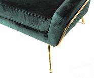 Кресло Амстердам темно-зеленый бархат + ножки золотой металл - 7