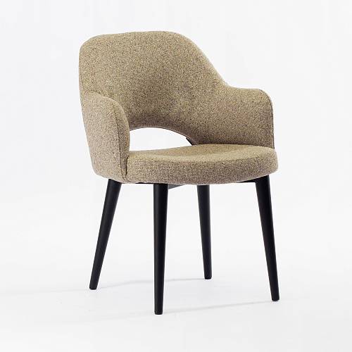 картинка Стул Мартин бежево-коричневая ткань ножки черные от производителя дизайнерской мебели Deephouse