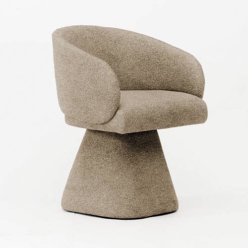 картинка Стул Милан вращающийся бежево-коричневая ткань от производителя дизайнерской мебели Deephouse