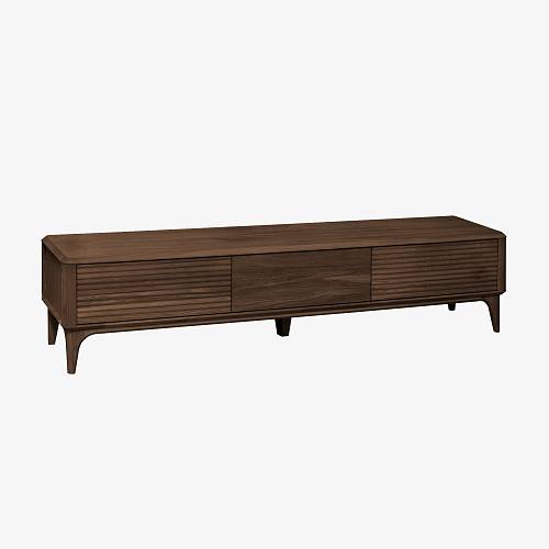 картинка Тумба для ТВ Канберра 175х45х40 см массив дуба тон темный орех (бейц/лак) от производителя дизайнерской мебели Deephouse