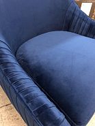 Кресло Бонн вращающееся синий бархат + металл под золото - 6