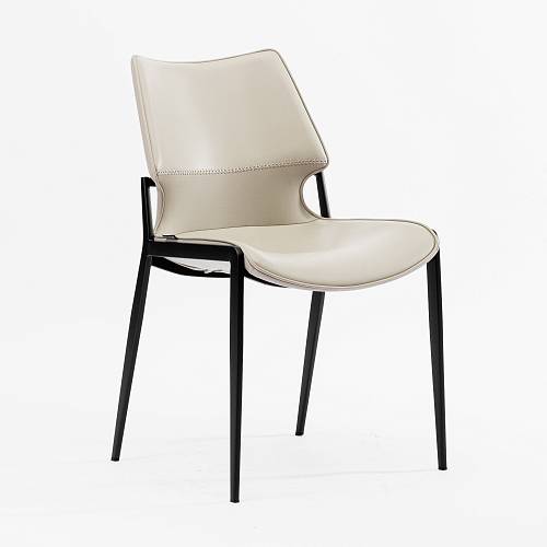 картинка Стул Бремен светло-бежевая экокожа ножки черные от производителя дизайнерской мебели Deephouse