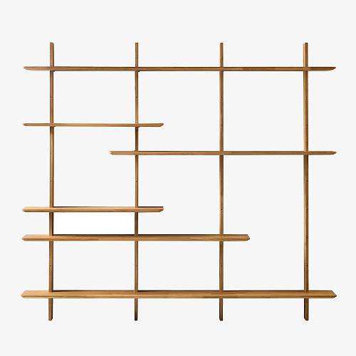 картинка Стеллаж Тампере 3 197х25х176 см массив дуба тон натуральный (масло) от производителя дизайнерской мебели Deephouse