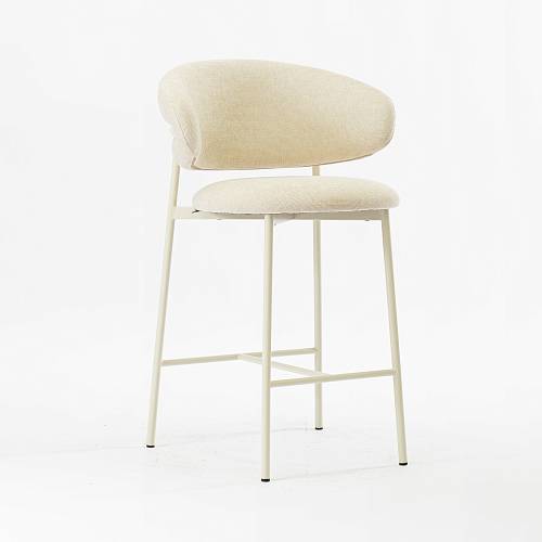 картинка Стул полубарный Феррара светло-бежевая ткань ножки светло-бежевые от производителя дизайнерской мебели Deephouse