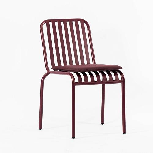 картинка Стул Кальяри металлический тон бордовый подушка бордовая от производителя дизайнерской мебели Deephouse