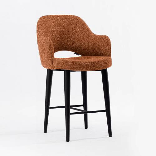 картинка Стул Мартин барный терракотовая ткань ножки черные от производителя дизайнерской мебели Deephouse