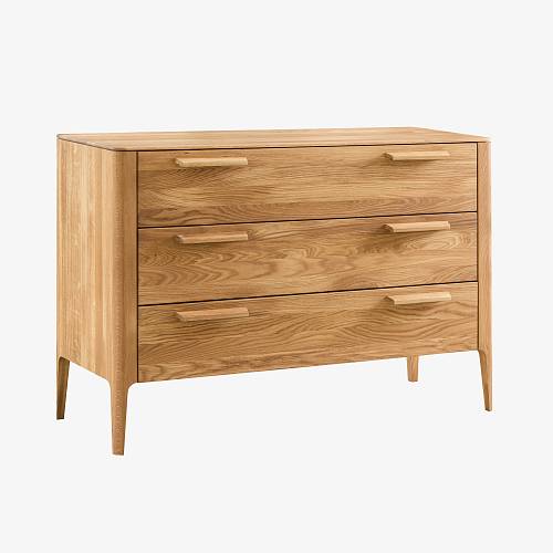картинка Комод Аделаида с 3 ящиками 120х44х79 см массив дуба тон натуральный (масло) от производителя дизайнерской мебели Deephouse