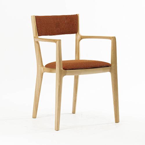 картинка Стул Виннер терракотовая ткань массив березы тон натуральный (масло) от производителя дизайнерской мебели Deephouse