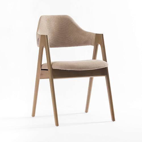 картинка Стул Белфаст бежевая ткань массив бука (тон терра масло/лак) от производителя дизайнерской мебели Deephouse
