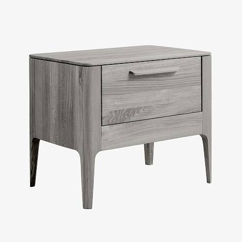 картинка Тумбочка Аделаида 56х41х47 см массив дуба тон серебристо-серый (масло) от производителя дизайнерской мебели Deephouse