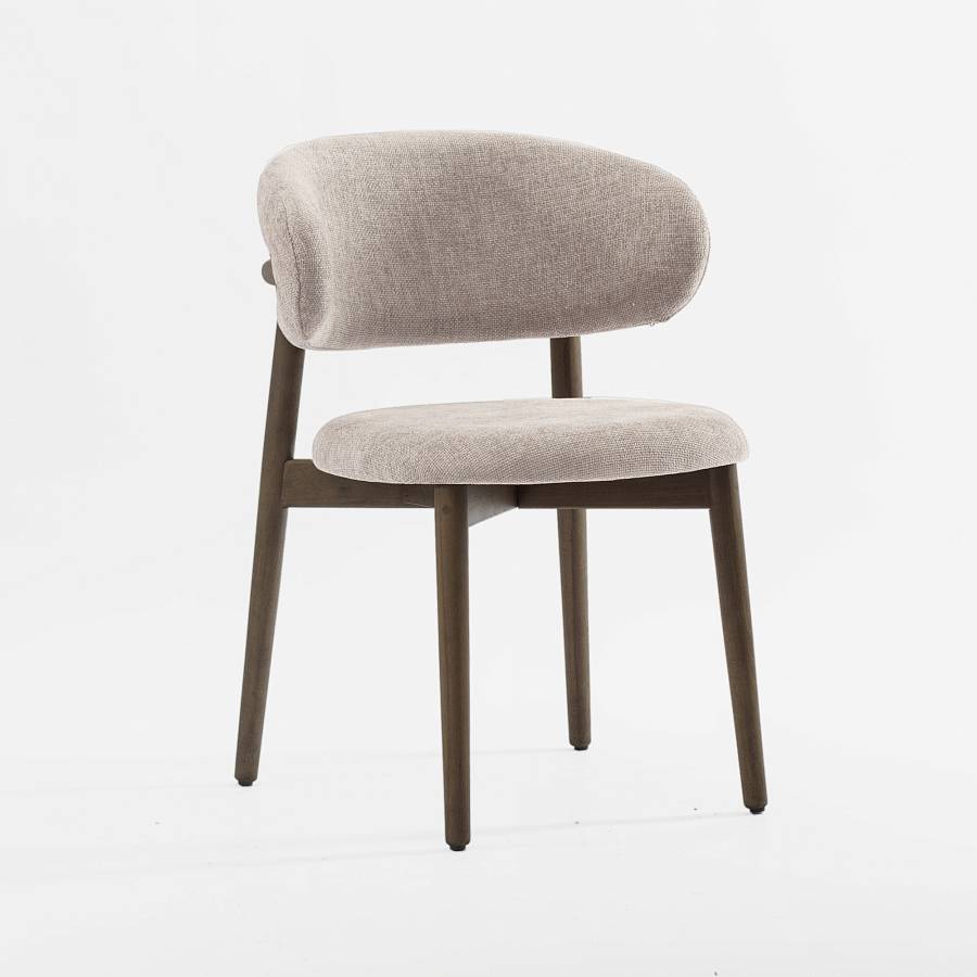 картинка Стул Феррара серо-белая ткань ножки бук тон темная терра от производителя дизайнерской мебели Deephouse