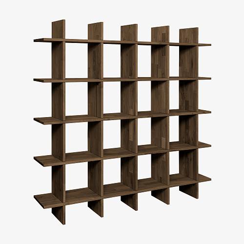 картинка Стеллаж Тронхейм 160х30х160 см массив дуба тон терра (масло) от производителя дизайнерской мебели Deephouse