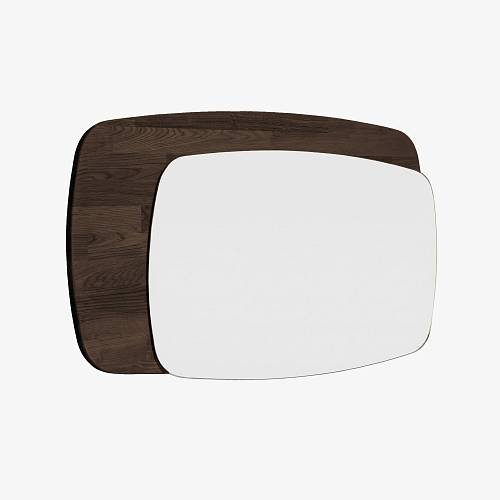 картинка Зеркало Аделаида настенное 108х59х30 см массив дуба тон темный орех (бейц/лак) от производителя дизайнерской мебели Deephouse