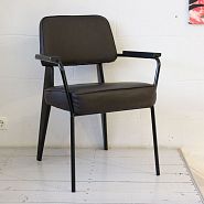 Кресло Вена сталь + сиденье коричневая экокожа - 7