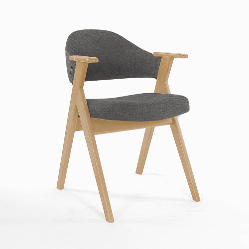картинка Стул Лестер темно-серая ткань массив бука (натуральное дерево) от производителя дизайнерской мебели Deephouse