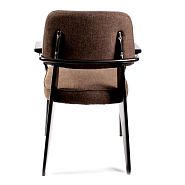 Кресло Вена сталь + сиденье светло-коричневая ткань - 4