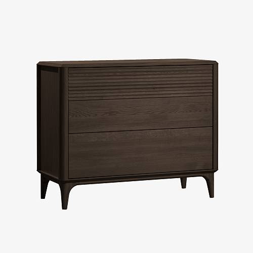 картинка Комод Канберра 100х45х81 см массив дуба тон темный орех (бейц/лак) от производителя дизайнерской мебели Deephouse