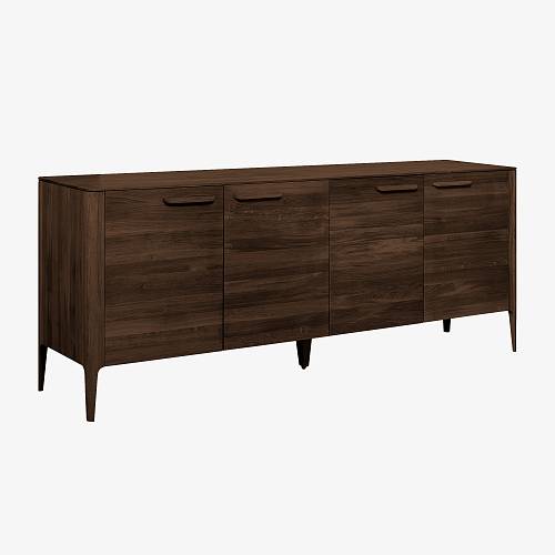 картинка Тумба Аделаида 200х46х79 см массив дуба тон темный орех (бейц/лак) от производителя дизайнерской мебели Deephouse