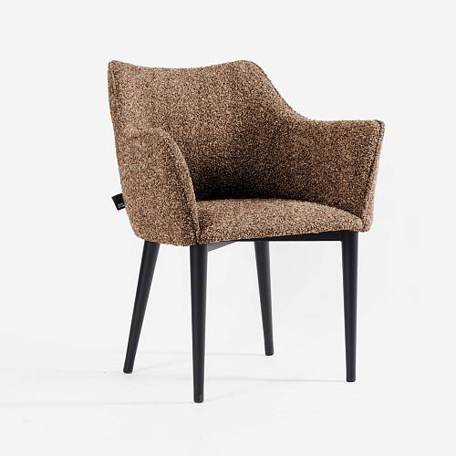 картинка Стул Moscow Denis Simachev для DH коричневая ткань букле ножки черные от производителя дизайнерской мебели Deephouse
