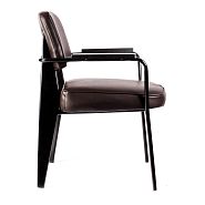 Кресло Вена черная сталь + сиденье кориневая экокожа - 4