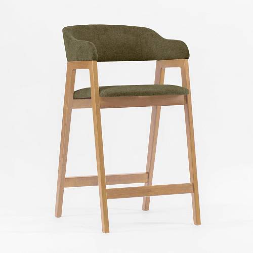 картинка Стул Челси полубарный оливковая ткань массив бука (натуральный) высота подлокотников 83,5 см от производителя дизайнерской мебели Deephouse