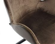 Стул Болтон коричневый бархат, внешняя часть экокожа темно-коричневый винтаж + ножки черные - 12