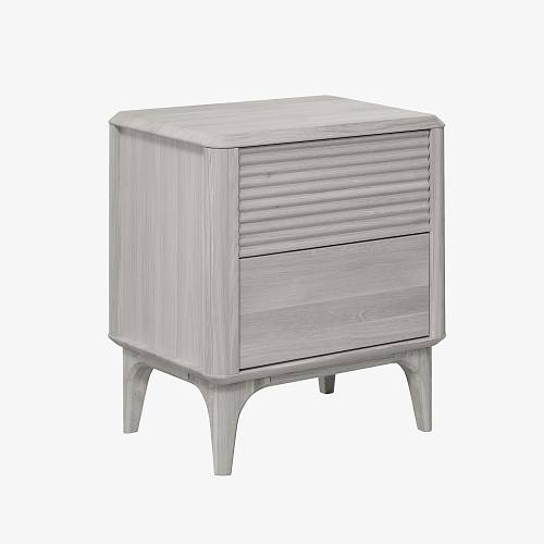 картинка Тумбочка Канберра 50х38х56 см массив дуба тон серебристо-серый (масло) от производителя дизайнерской мебели Deephouse