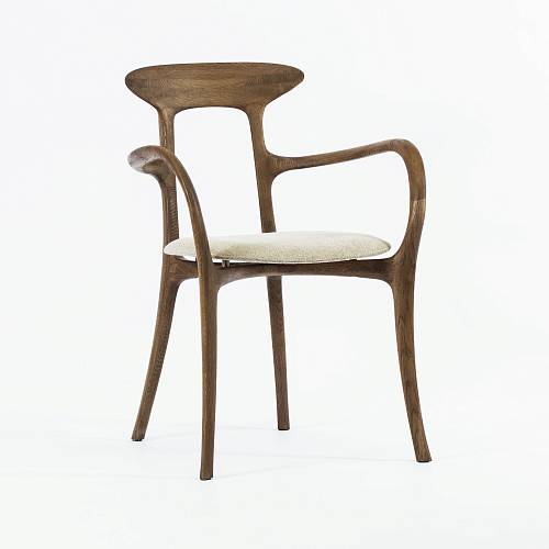 картинка Стул Брунелло бежевая ткань дуб (тон терра) от производителя дизайнерской мебели Deephouse