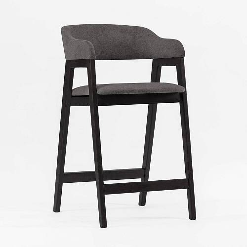 картинка Стул Челси полубарный темно-серая ткань массив бука (черный) высота подлокотников 83,5 см от производителя дизайнерской мебели Deephouse