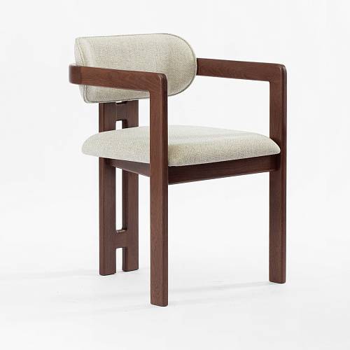 картинка Стул Виго светло-серая ткань дуб (тон орех) от производителя дизайнерской мебели Deephouse