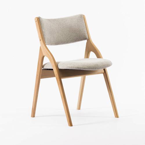 картинка Стул Кардифф светло-серая ткань массив бука (натуральное дерево) от производителя дизайнерской мебели Deephouse