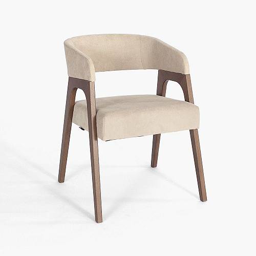 картинка Стул Берн бежевая ткань, массив бука (цвет орех) (х) от производителя дизайнерской мебели Deephouse