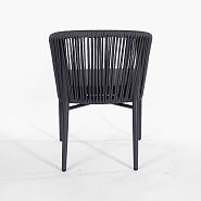 Кресло Марсель плетеное темно-серое, подушка ткань темно-серая, ножки темно-серый металл - 6