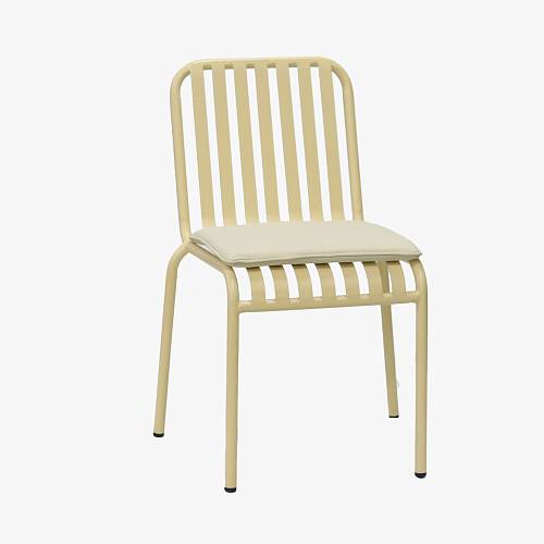 картинка Стул Кальяри металлический тон желтый подушка желтая от производителя дизайнерской мебели Deephouse