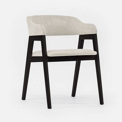 картинка Стул Челси белая ткань массив бука (черный) от производителя дизайнерской мебели Deephouse