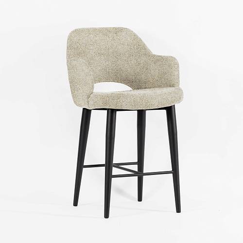 картинка Стул Мартин барный светло-бежевая ткань ножки черные от производителя дизайнерской мебели Deephouse