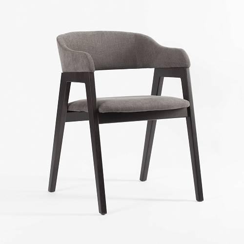 картинка Стул Челси темно-серая ткань массив бука (темный орех) от производителя дизайнерской мебели Deephouse