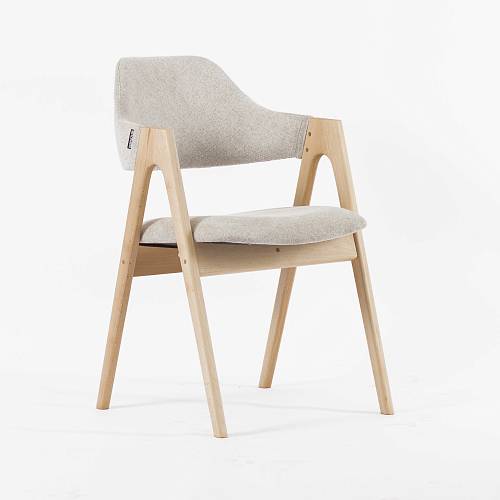 картинка Стул Белфаст светло-серая ткань массив бука (цвет натуральное дерево) от производителя дизайнерской мебели Deephouse