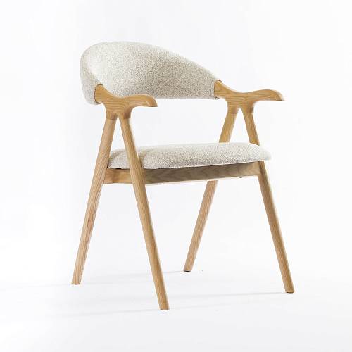 картинка Стул Бурбон кремовая ткань массив ясеня (тон натуральный лак) от производителя дизайнерской мебели Deephouse