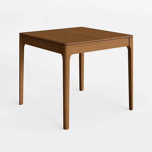 картинка Стол Кёльн квадратный раскладной 90(130)*90 см массив дуба тон коньяк ширина царги 5,5 см от производителя дизайнерской мебели Deephouse