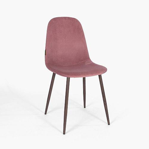 картинка Outlet! Стул Копенгаген пыльно-розовый бархат ножки под темное дерево от производителя дизайнерской мебели Deephouse