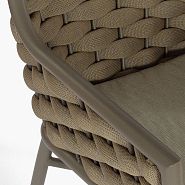 Кресло Кицбюэль плетеное бежевое, подушка ткань бежевая, ножки бежевый металл - 9
